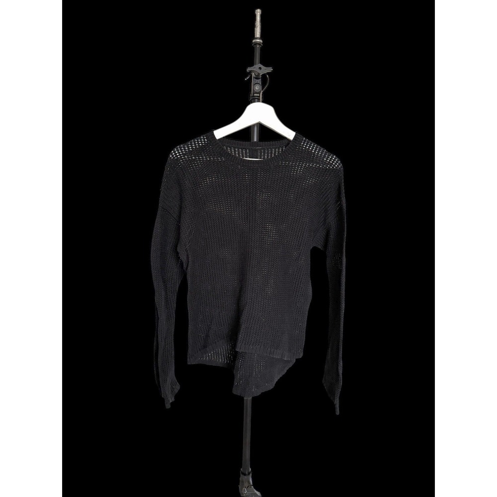 Lululemon Cotton Mesh Relaxed-Fit Pullover Sz M/L Black Women's Fitted